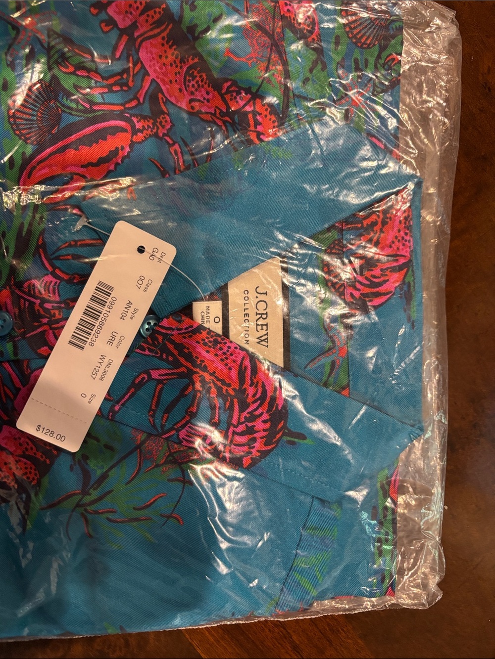 J Crew Lobster Silk Shirt NWT $128 - Picture 3 of 4